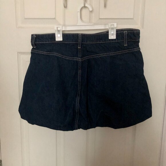 [Women's XL] ZARA Denim Bubble Skirt Dark Wash Balloon Mini Skirt Retro Y2K ｡˚○ - Picture 4 of 8